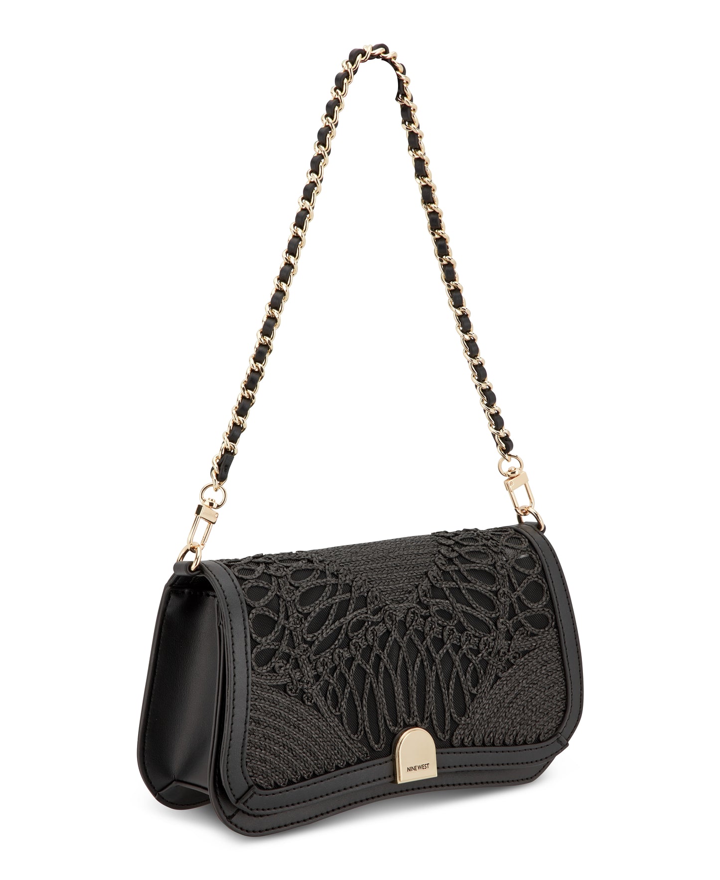 Cartera Nine West Somi Flap Shoulder Bag-Black