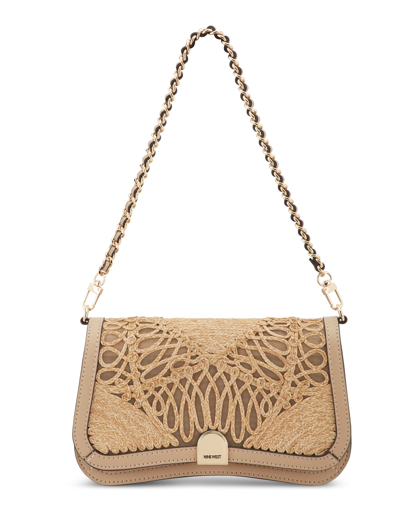 Cartera Nine West Somi Flap Shoulder Bag-Natural