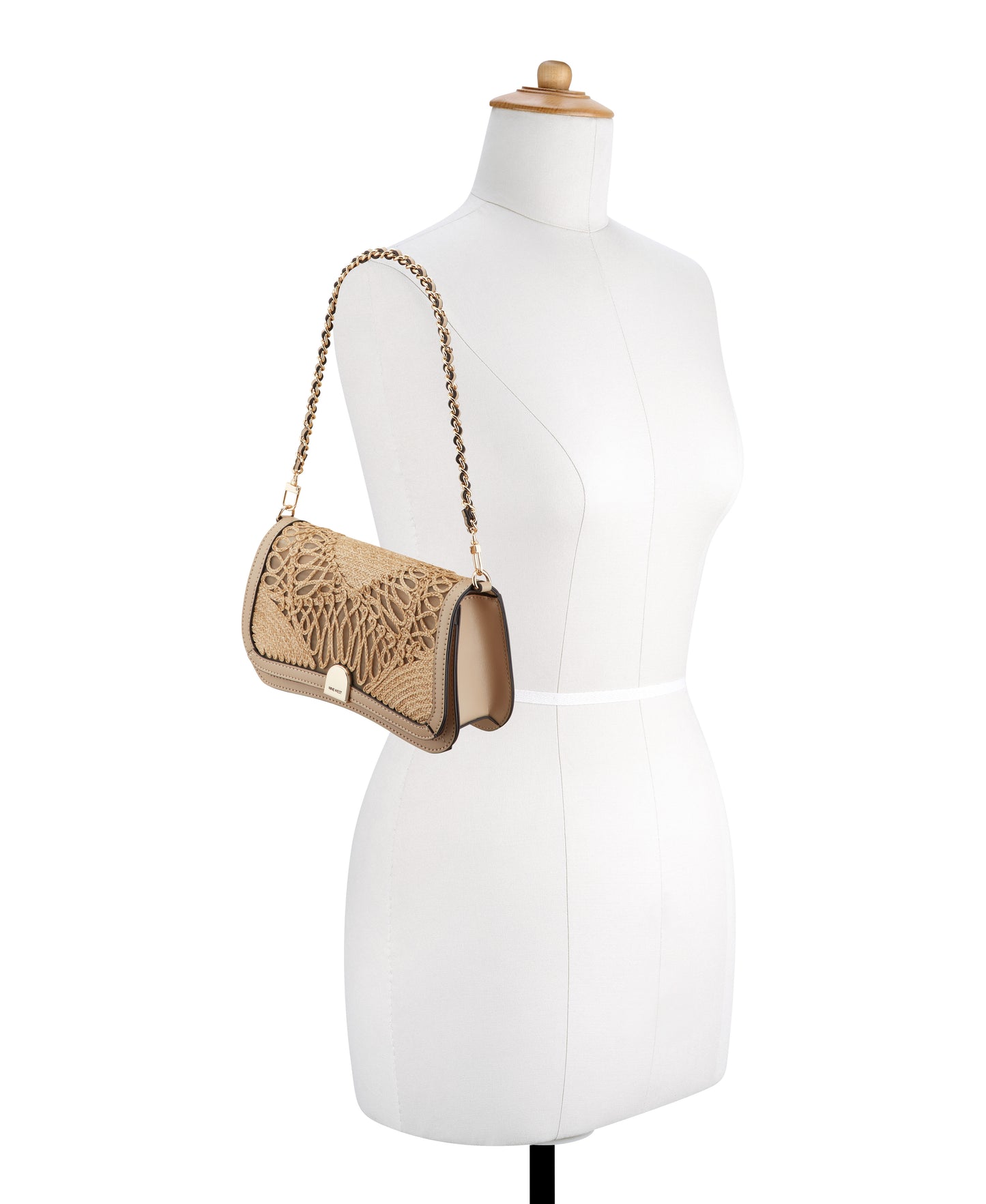Cartera Nine West Somi Flap Shoulder Bag-Natural