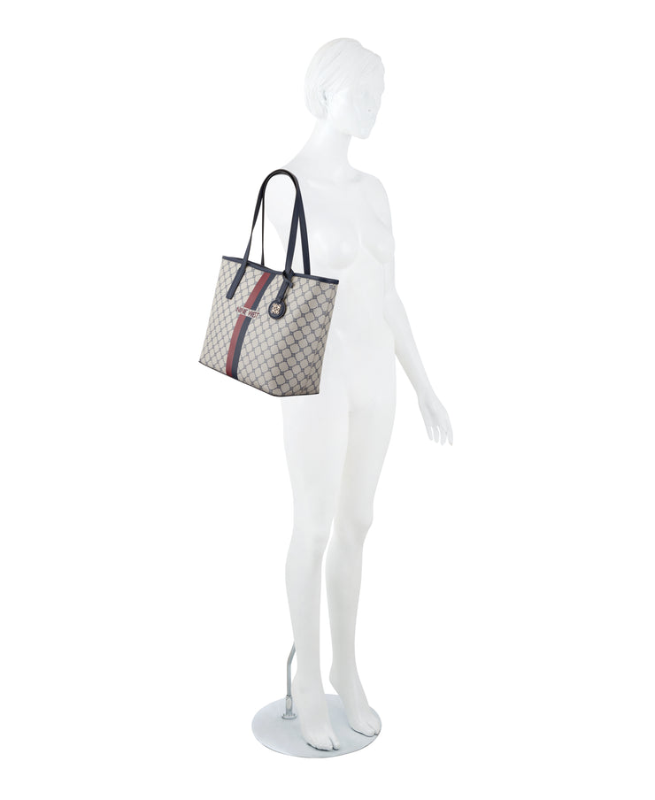 Delaine 2 In 1 Tote Navy Logo