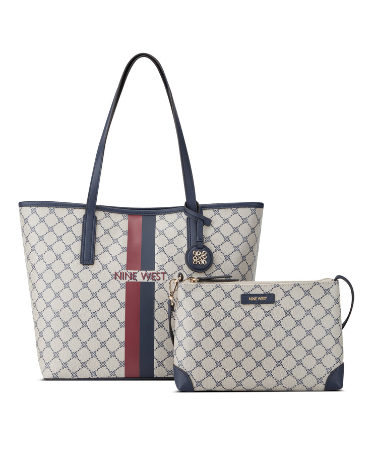 Delaine 2 In 1 Tote Navy Logo