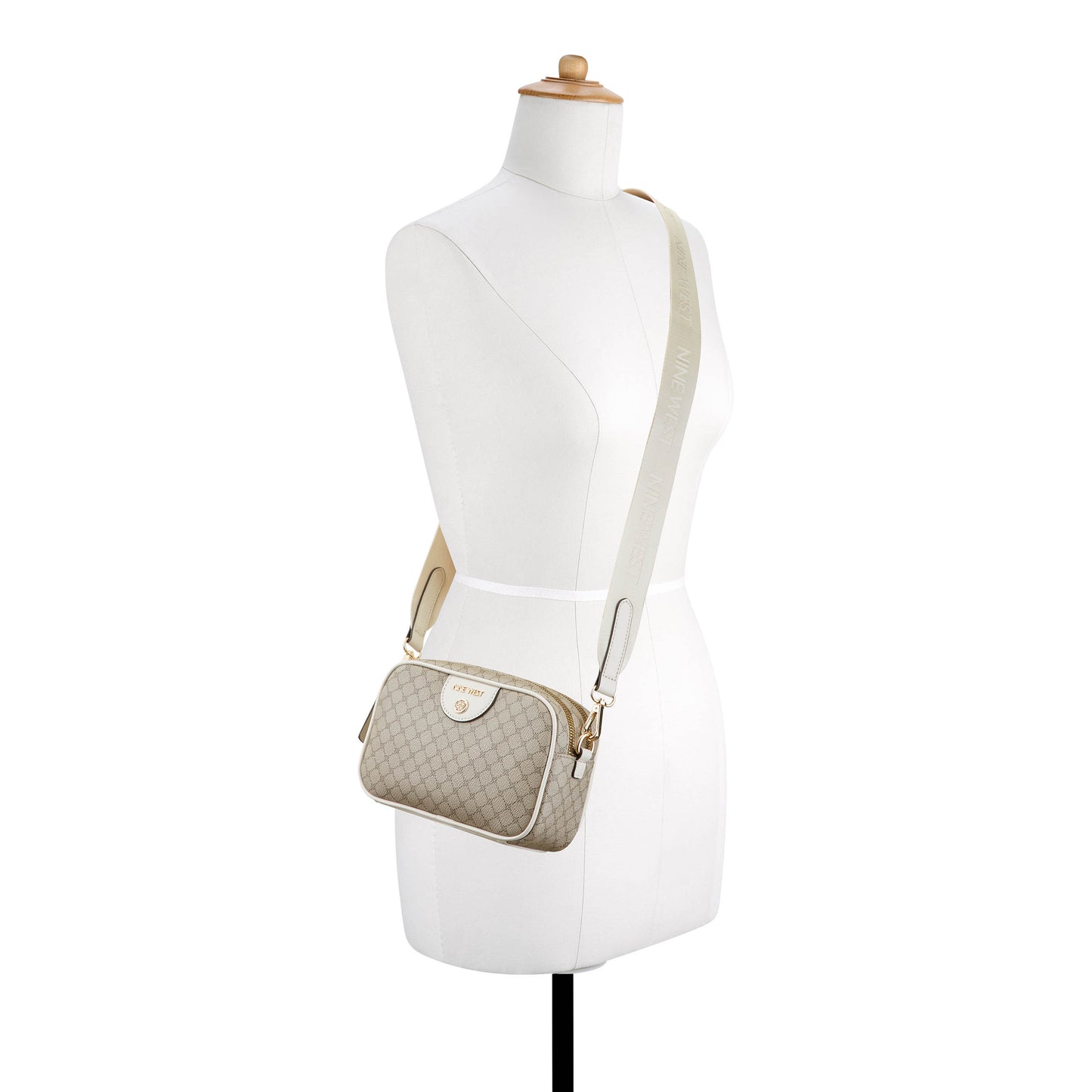 Cartera Zip Tadeo Crema/Blanco