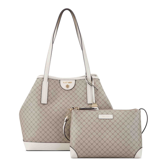 Cartera Tote Teagan Crema/Blanco