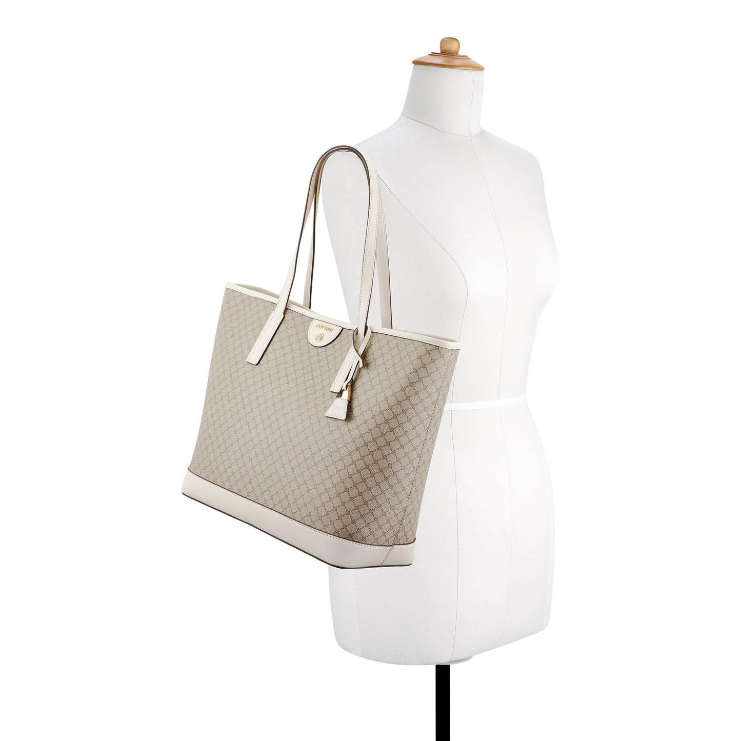 Cartera Tote Teagan Large Crema/Blanco