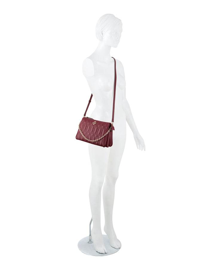 Angelina 3 Compartment Xbody Claret