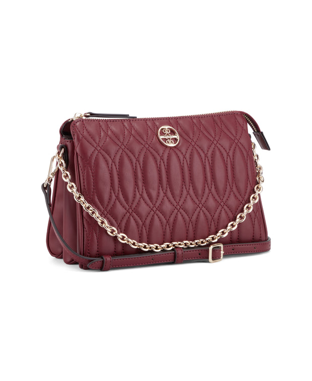 Angelina 3 Compartment Xbody Claret