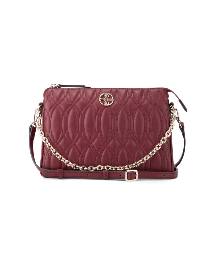 Angelina 3 Compartment Xbody Claret