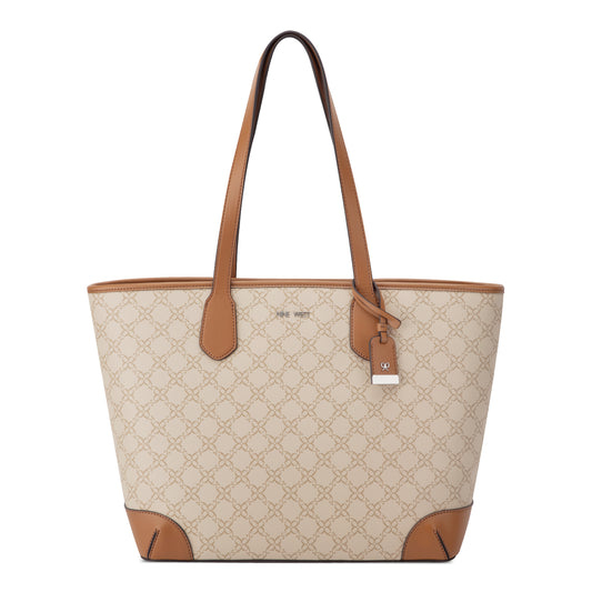 Cartera Tote Kylene Crema/Chocolate
