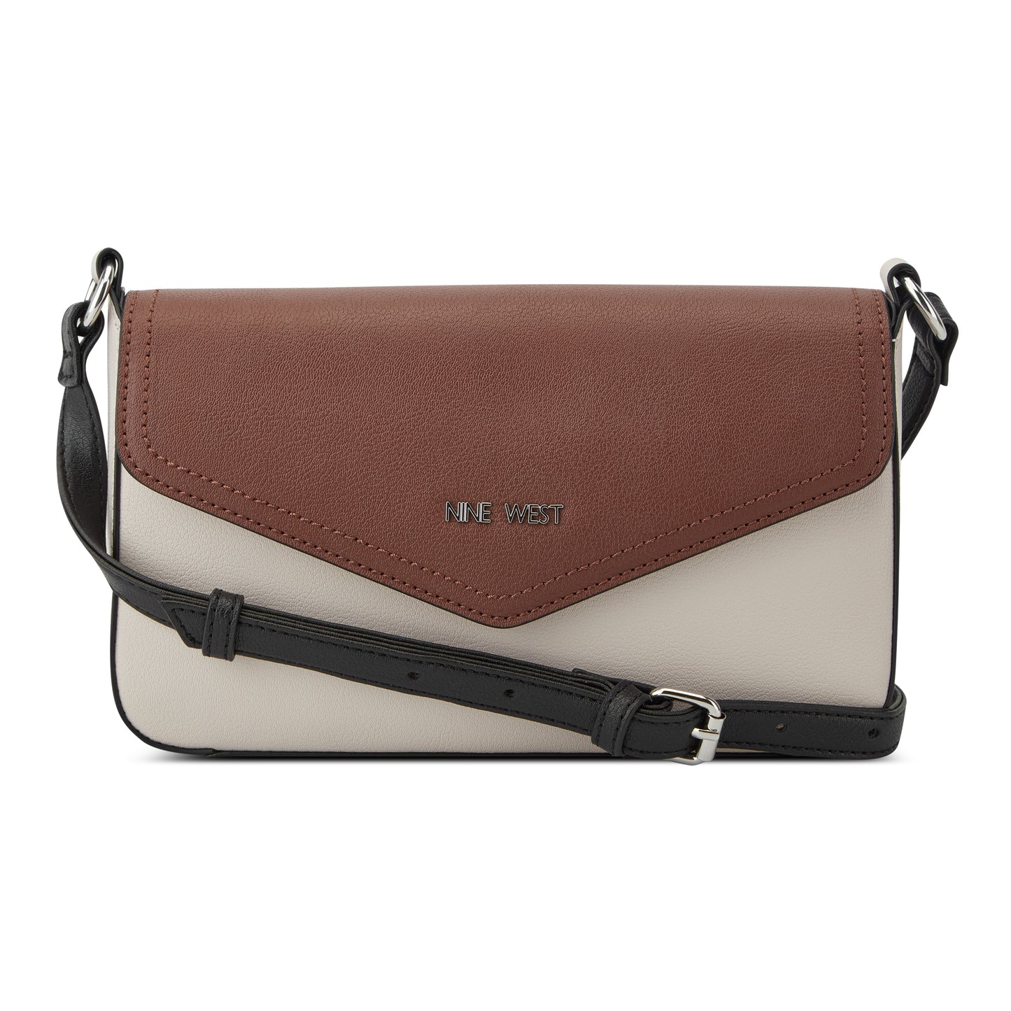 Cartera Flap Crossbody Bowie Crema/Chocolate