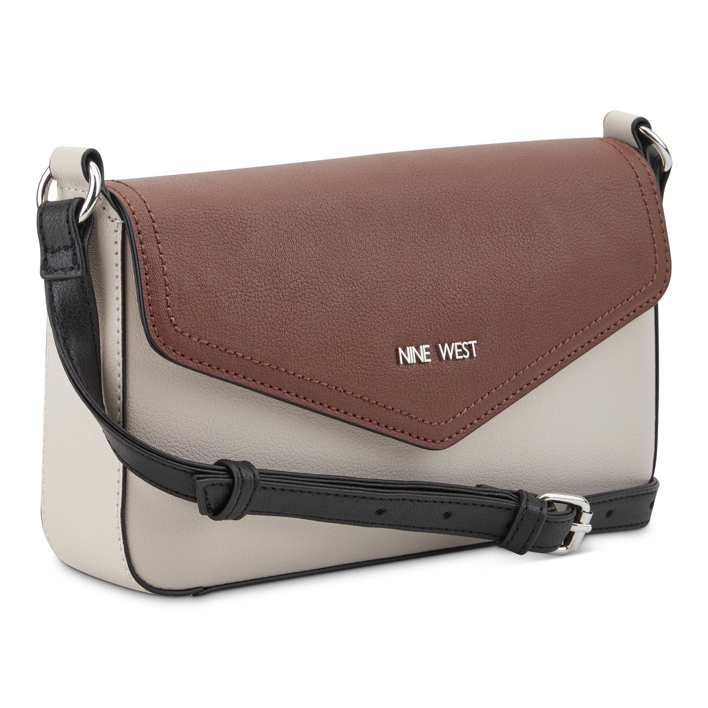 Cartera Flap Crossbody Bowie Crema/Chocolate