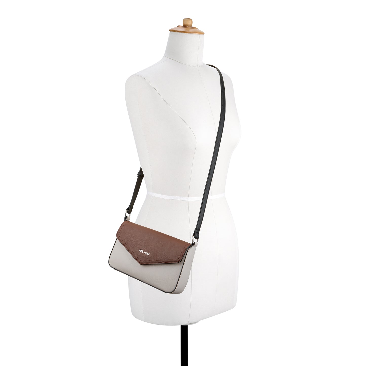 Cartera Flap Crossbody Bowie Crema/Chocolate