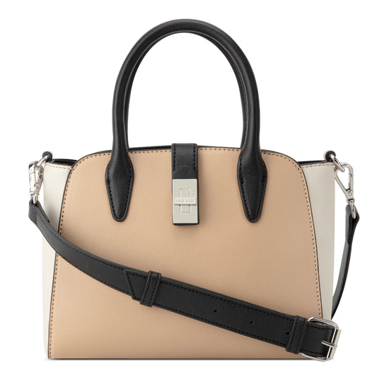 Cartera Mini Satchel Eastyn Caqui/Blanco