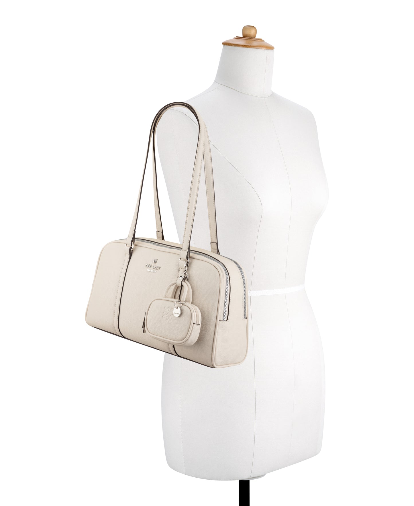 Cartera Nine West Alda Shoulder Satchel-Milk