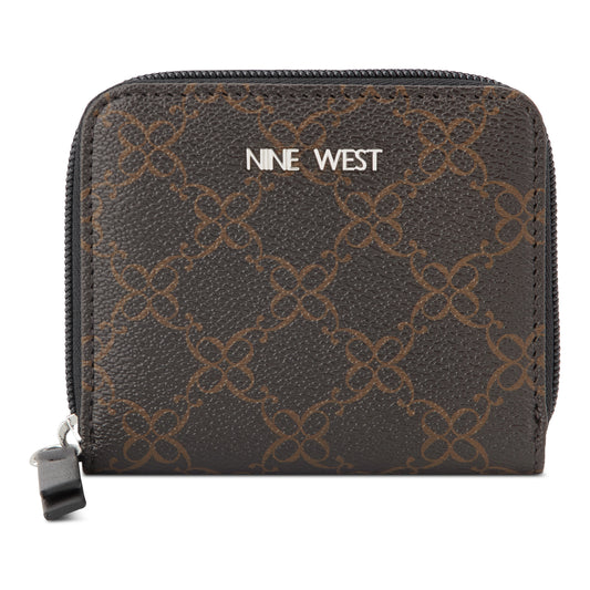Billetera Nine West SLG Small Zip Around Norah Brown Logo/Black