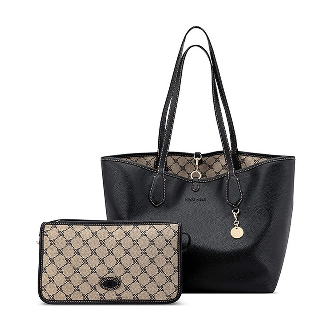 Cartera Nine West Reversible Tote Emerick Natural Logo/Black