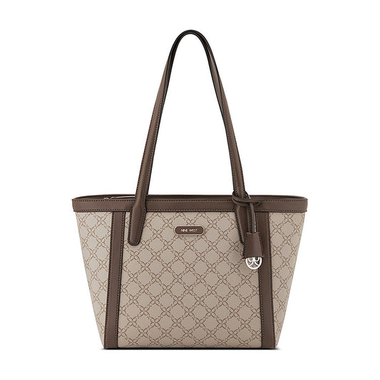 Cartera Nine West Small Tote Aziel Mushroom Logo/Cocoa