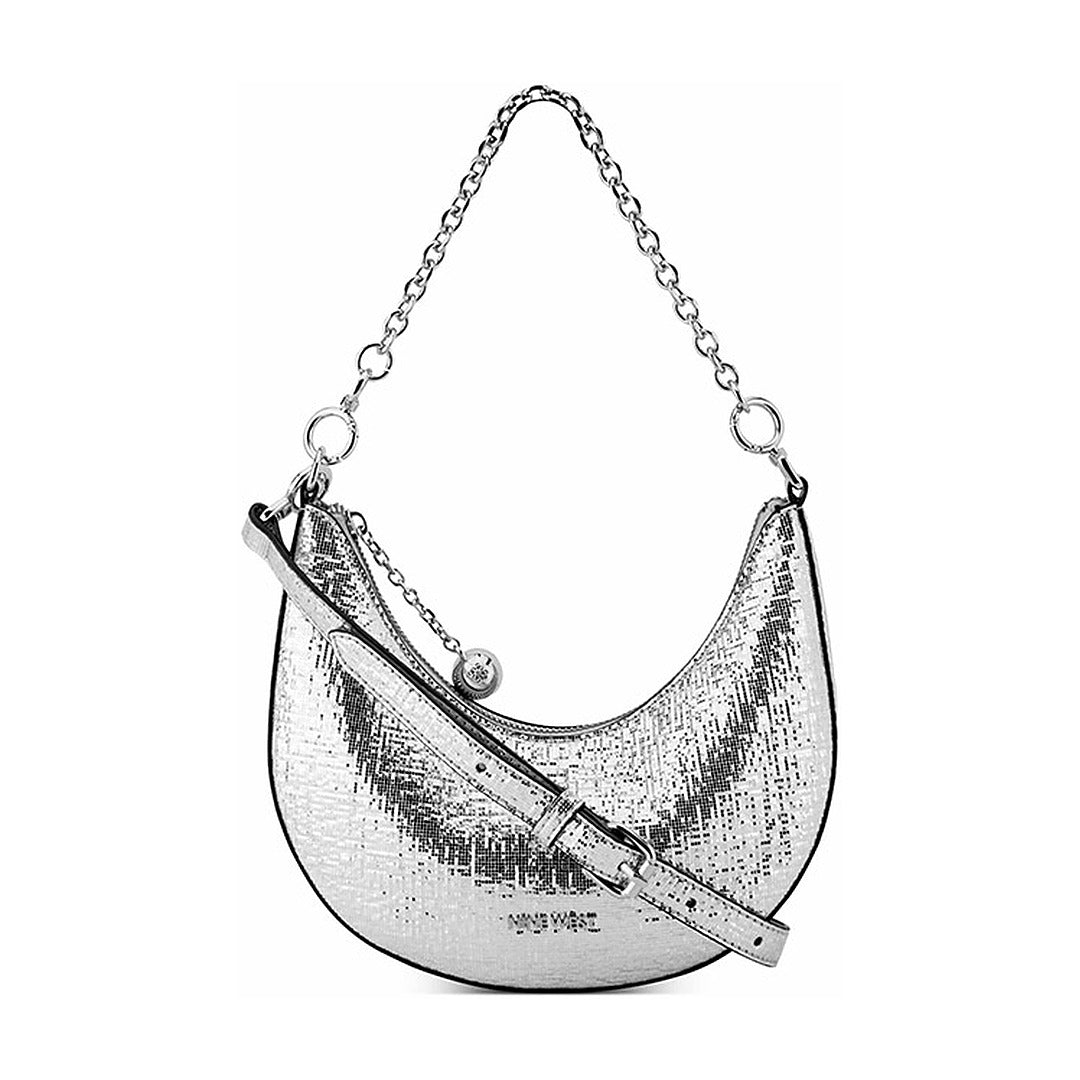 Cartera Nine West Mini Convertible Shoulder Bag Brantlee Silver