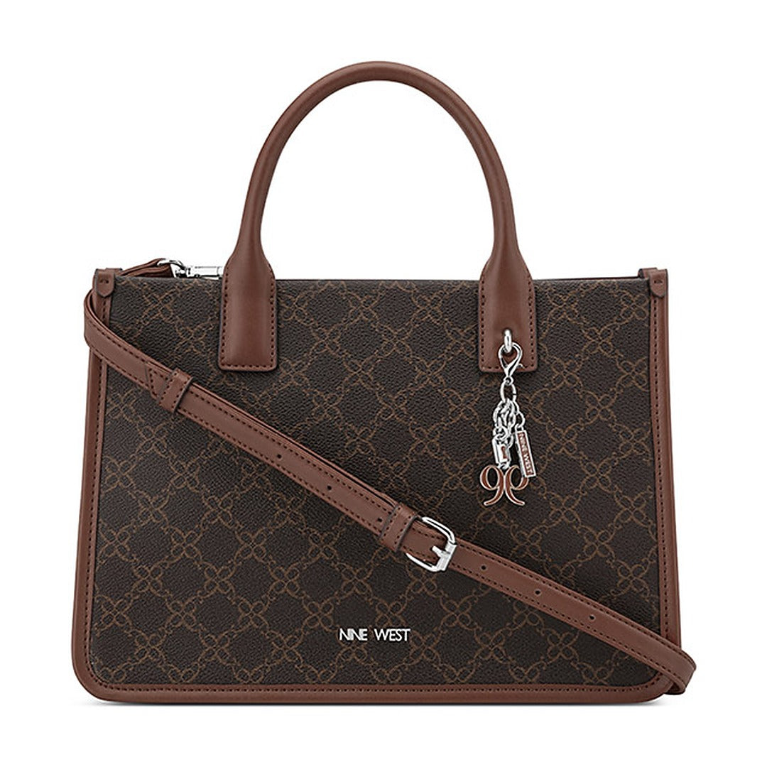 Cartera Nine West Satchel Emberly Brown Logo/Chestnut