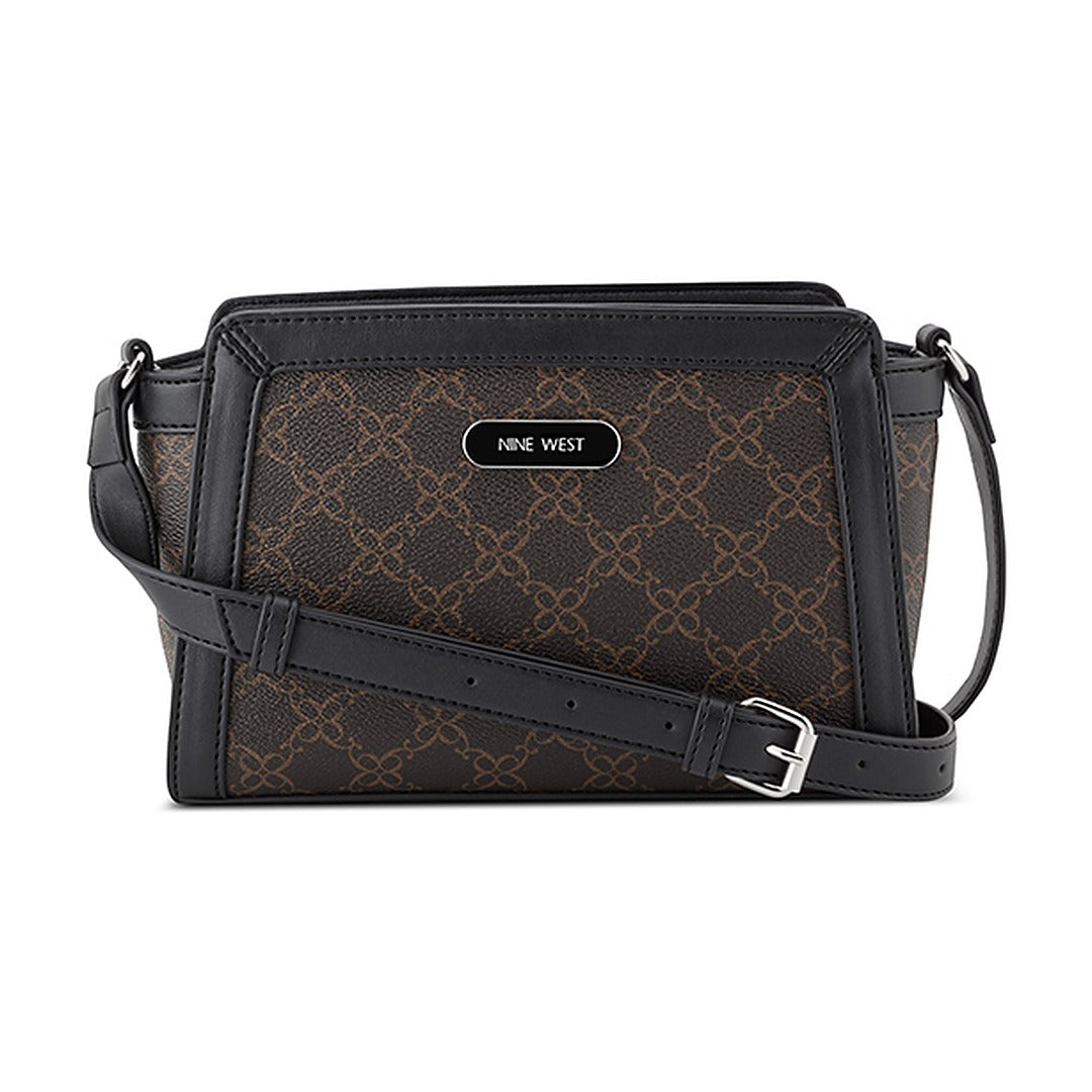 Cartera Nine West Crossbody Aziel Brown Logo/Black