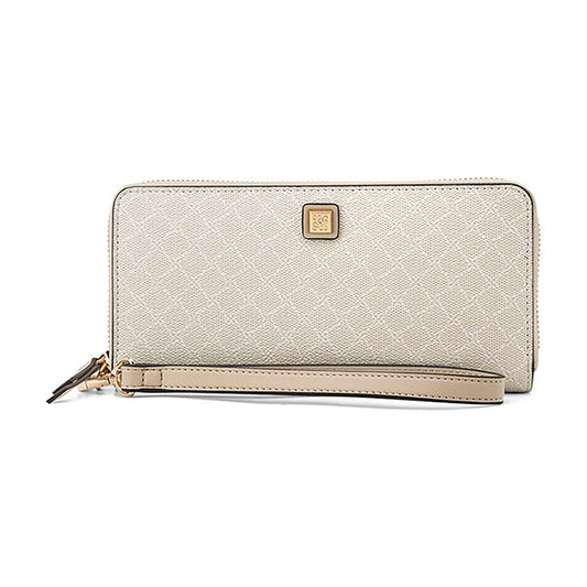 Billetera Nine West SLG Around Wristlet Wallet Khora Cream Logo/Beige