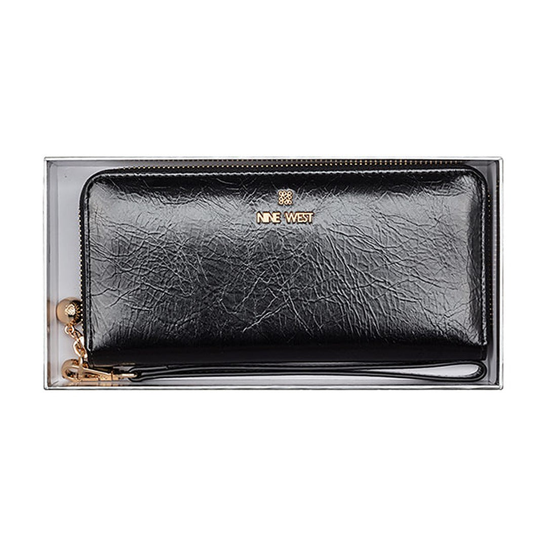 Billetera Nine West SLG Boxed Small Zip Around Wristlet Marissa Black