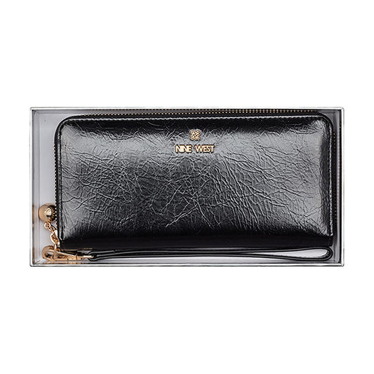 Billetera Nine West SLG Boxed Small Zip Around Wristlet Marissa Black