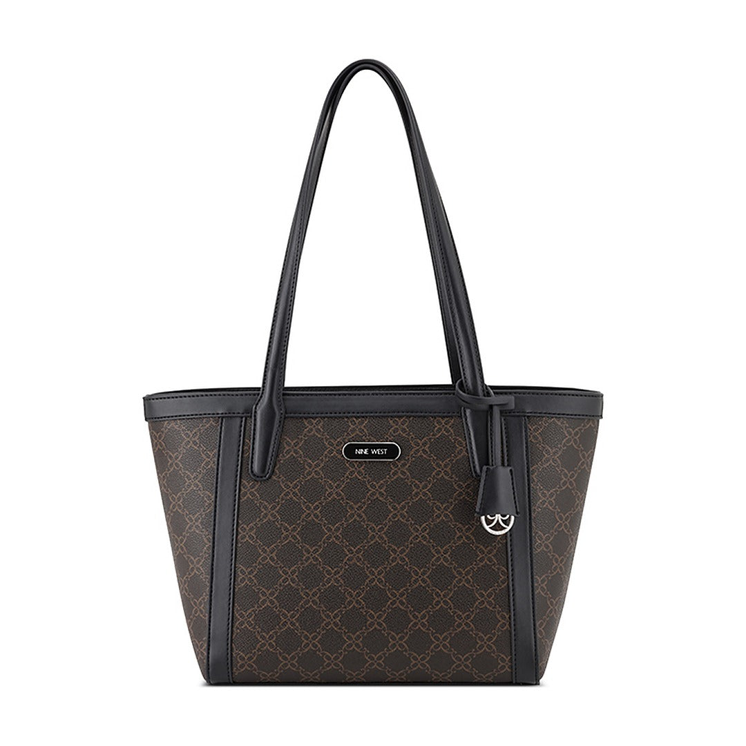 Cartera Nine West Small Tote Aziel Brown Logo/Black