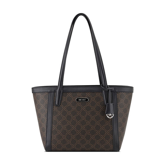 Cartera Nine West Small Tote Aziel Brown Logo/Black