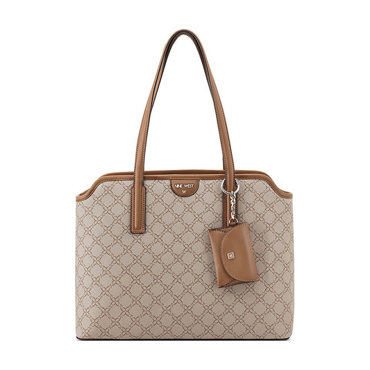 Cartera Nine West Tote Orin Mushroom Logo/Toffee