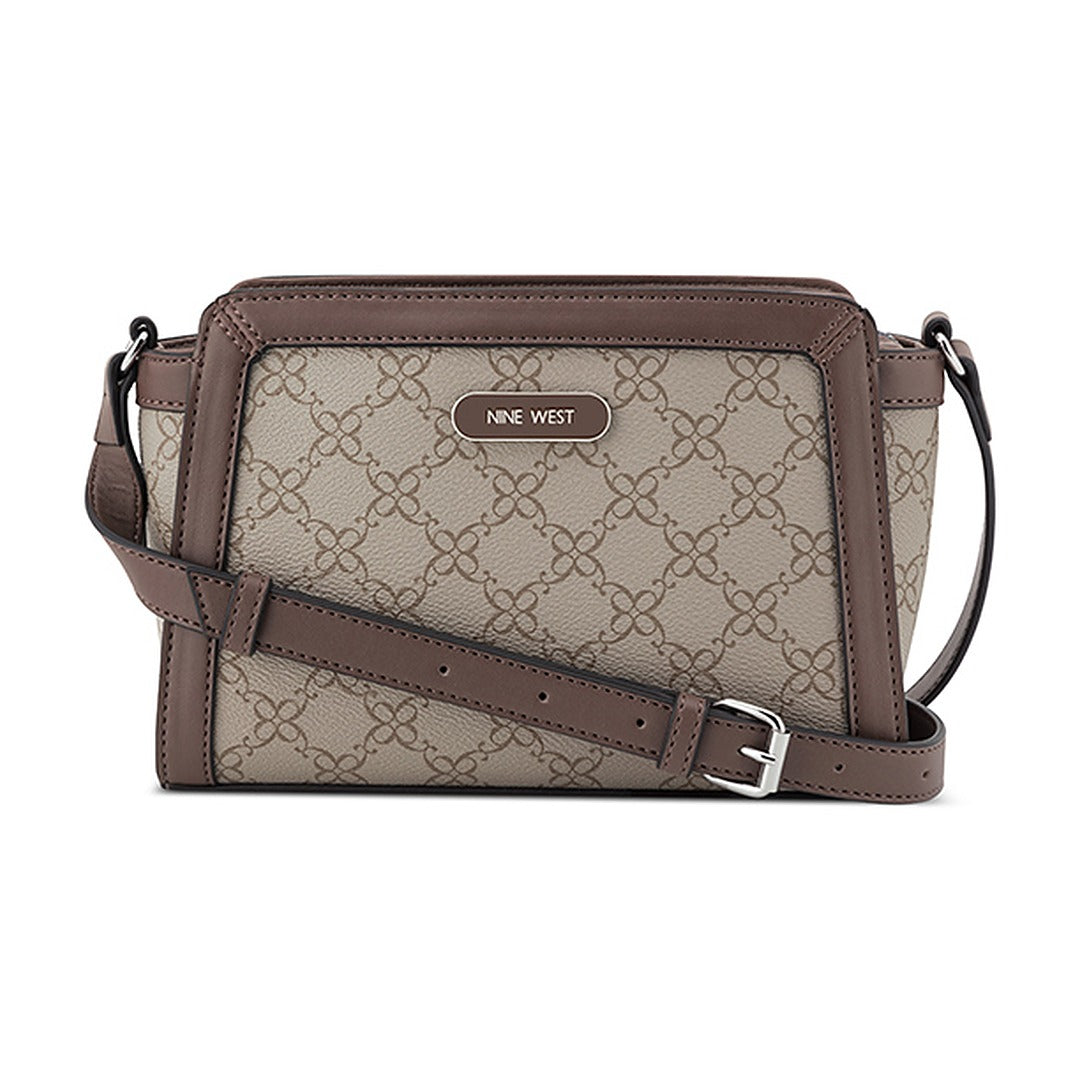 Cartera Nine West Crossbody Aziel Mushroom Logo/Cocoa