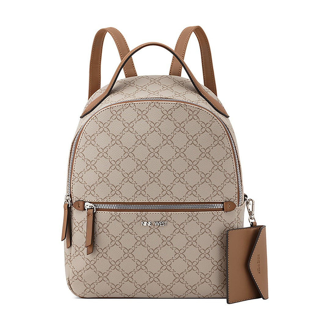 Cartera Nine West Medium Backpack Tamsin Mushroom Logo/Toffee