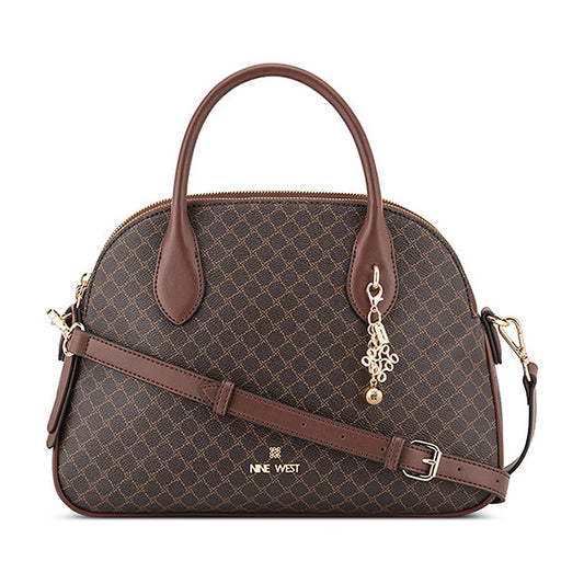 Cartera Nine West Dome Satchel Calianna Brown Logo/Mahogany