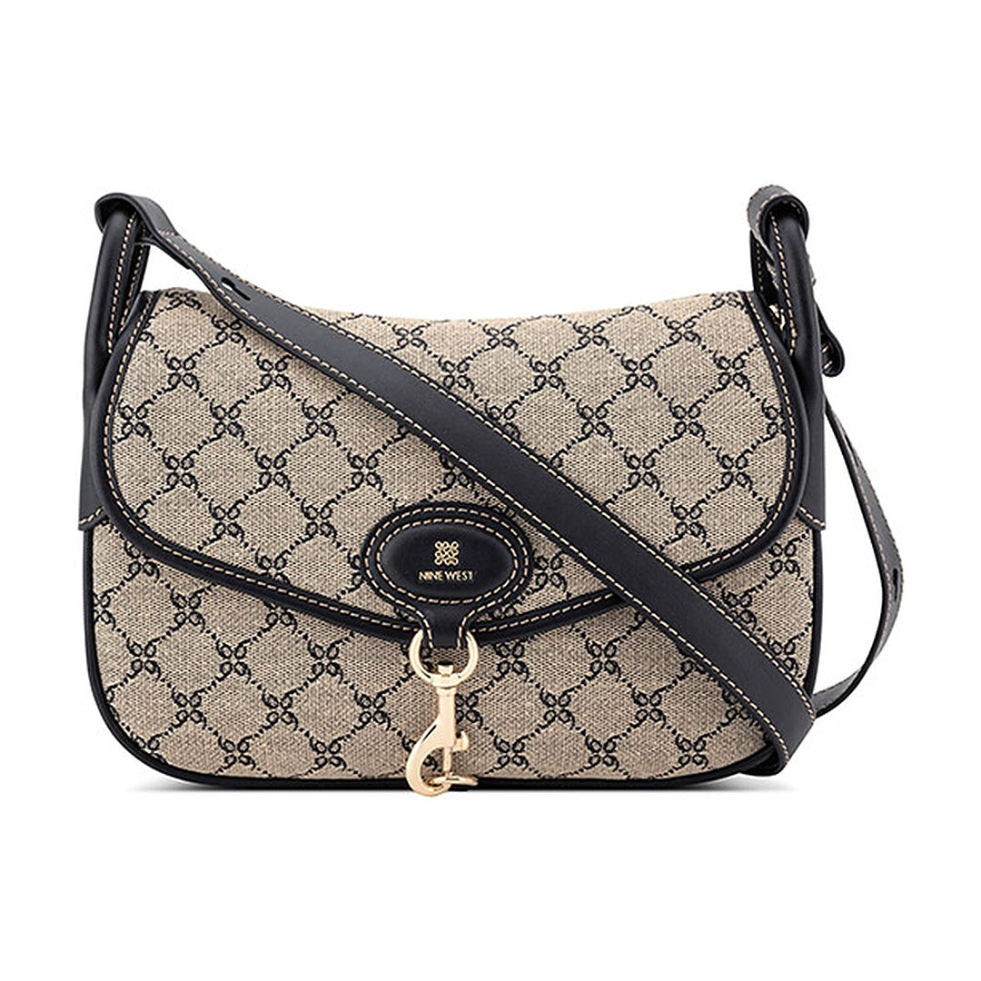 Cartera Nine West Convertible Flap Cobel Natural Logo/Black
