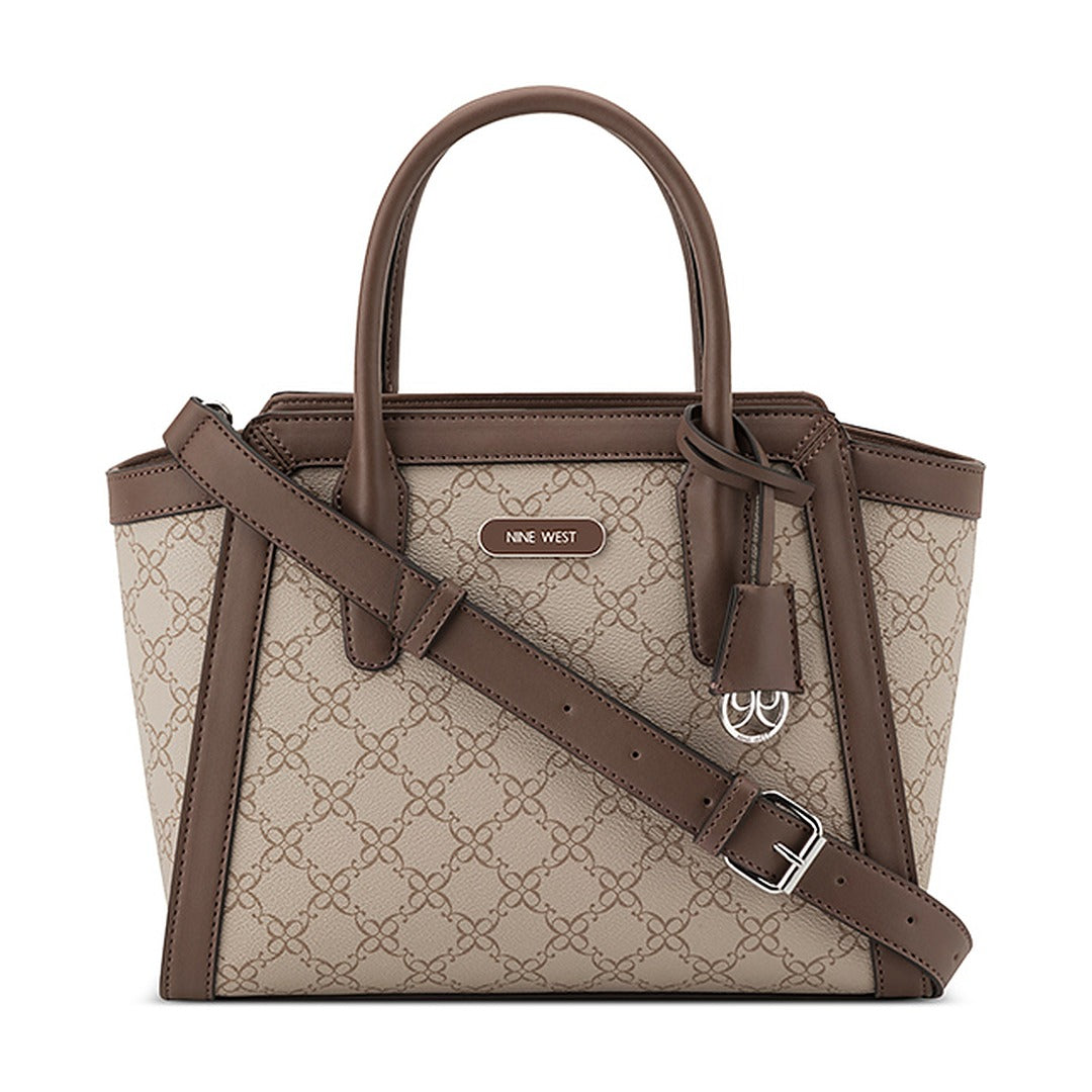 Cartera Nine West Satchel Aziel Mushroom Logo/Cocoa