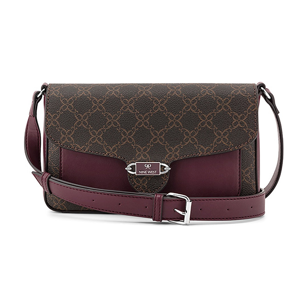 Cartera Nine West Flap Crossbody Orin Brown/Boysenberry