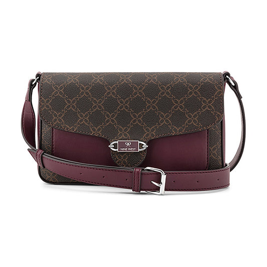 Cartera Nine West Flap Crossbody Orin Brown/Boysenberry