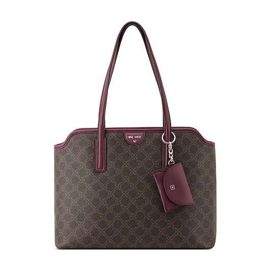 Cartera Nine West Tote Orin Brown/Boysenberry